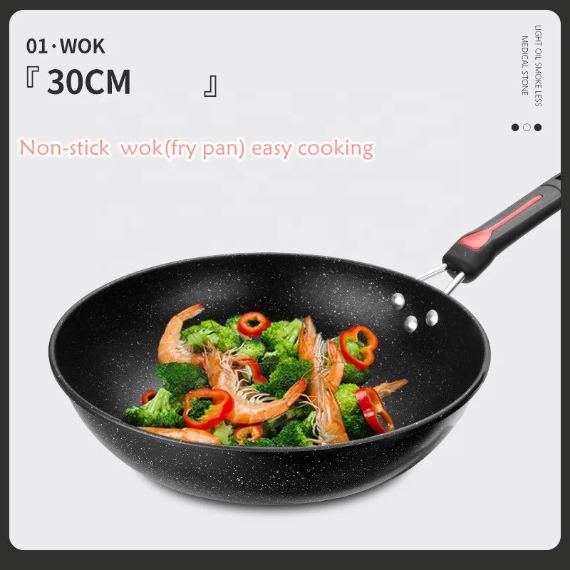 2022 New Design copper non stick cooking pot and pan set with SS Aluminum Copper Cookware Set