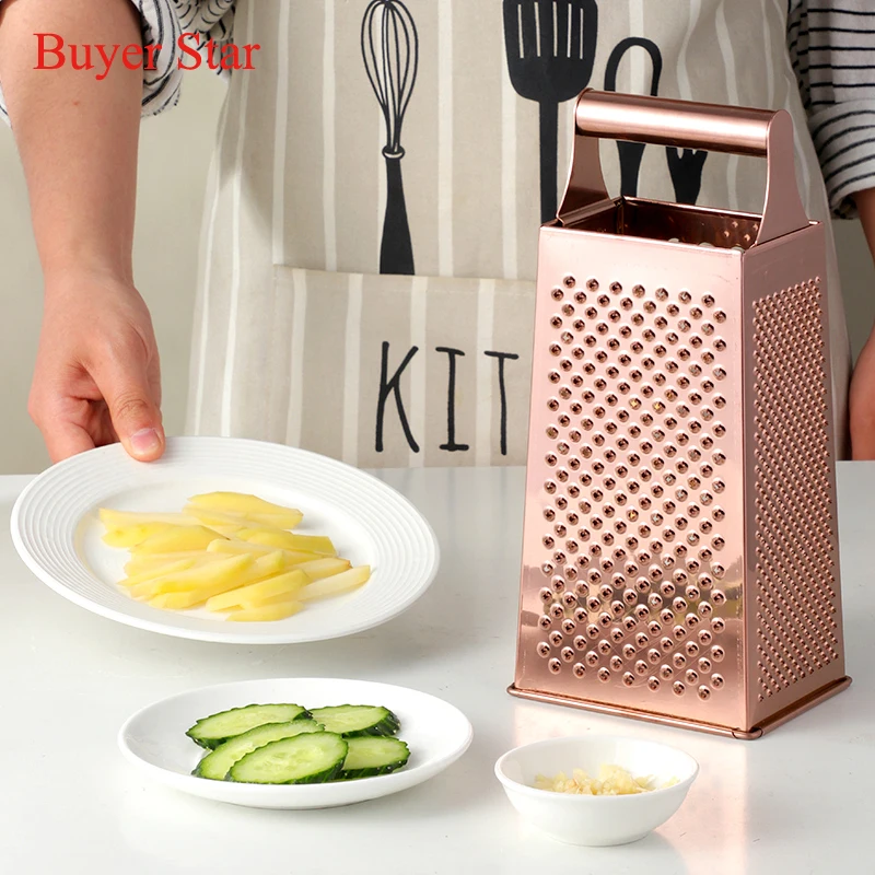Professional Potato Cheese Cucumber Vegetables Peeler Rainbow Titanium Box Slicer Stainless Steel Grater with 4 Sides