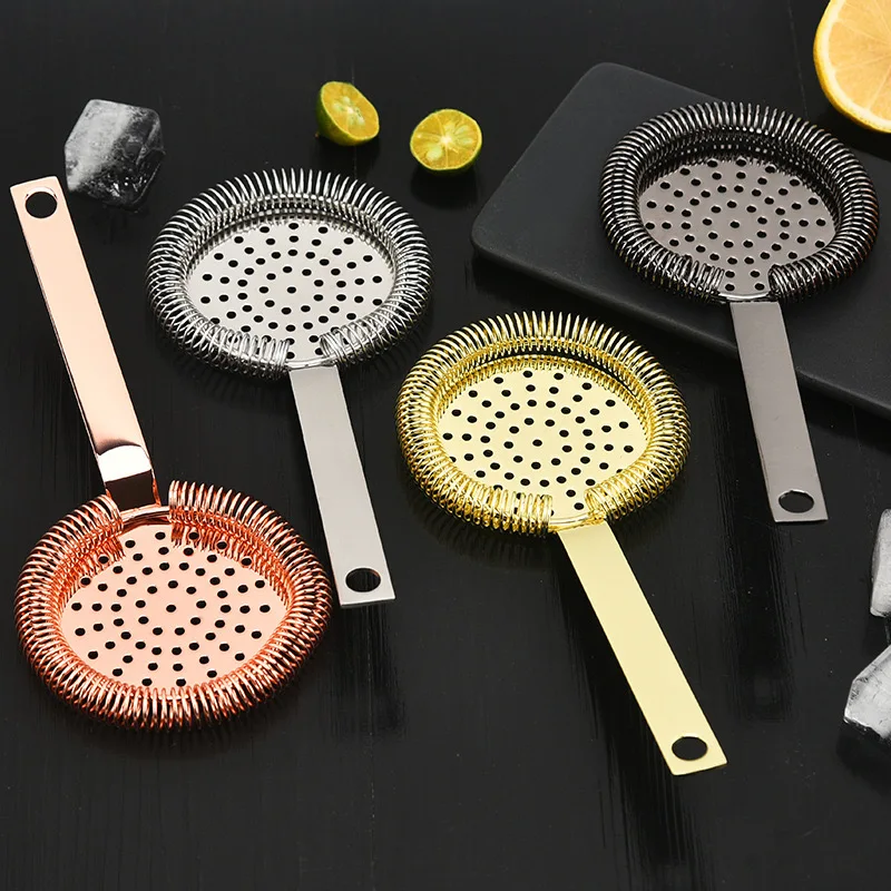 Mixology Bartend Kit Cocktail Strainer Stainless Steel Hawthorne Ice Strainer For Bar Set Shaker Bar Tools