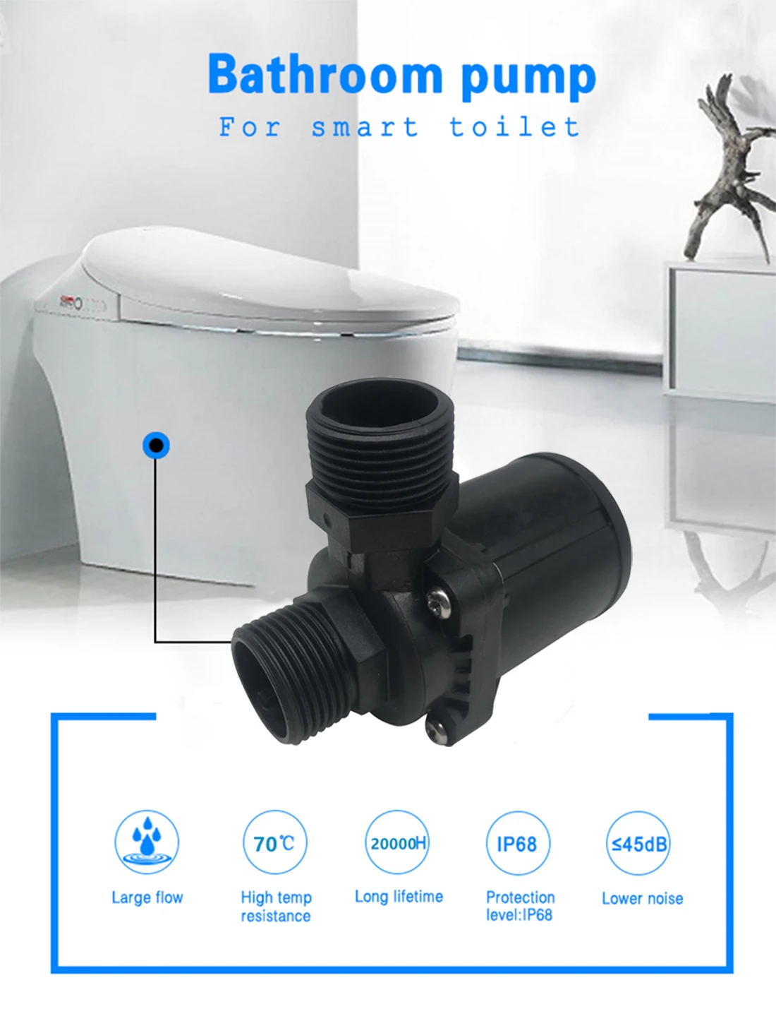 High quality high pressure 10M  large flowrate 2400L/H micro dc brushless water cooling pump for medical treatment device