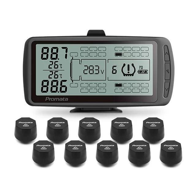 Promata Heavy Truck TPMS 203 PSI with 2-110 External Sensors for Tire Pressure Monitoring Suitable for Trailers and Fleet