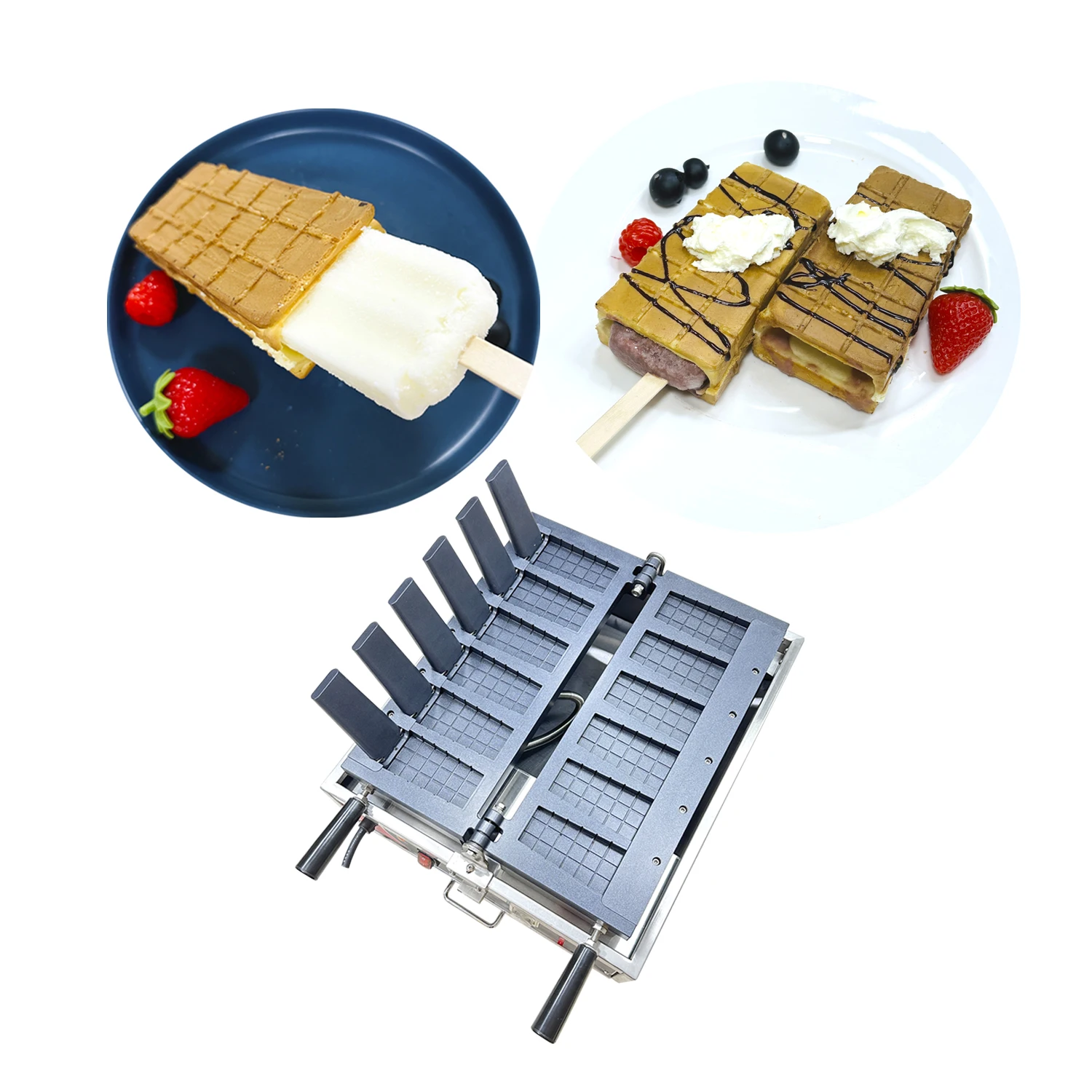 Commercial Multifunction ice-cream waffle paletas stick waffle maker with popsicle mold for small business