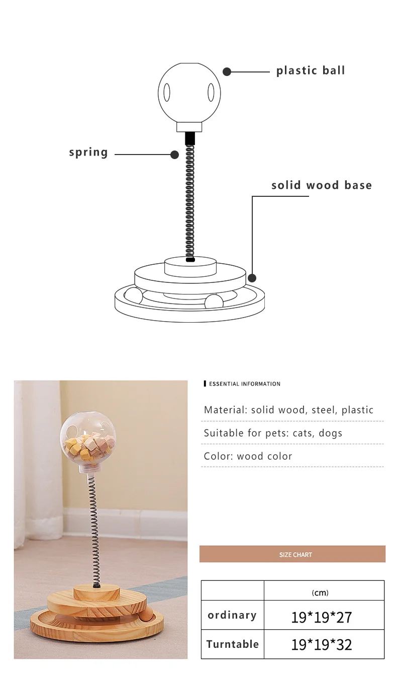 Manufacturer direct selling wood  cat stick interactive toy cat toy ball