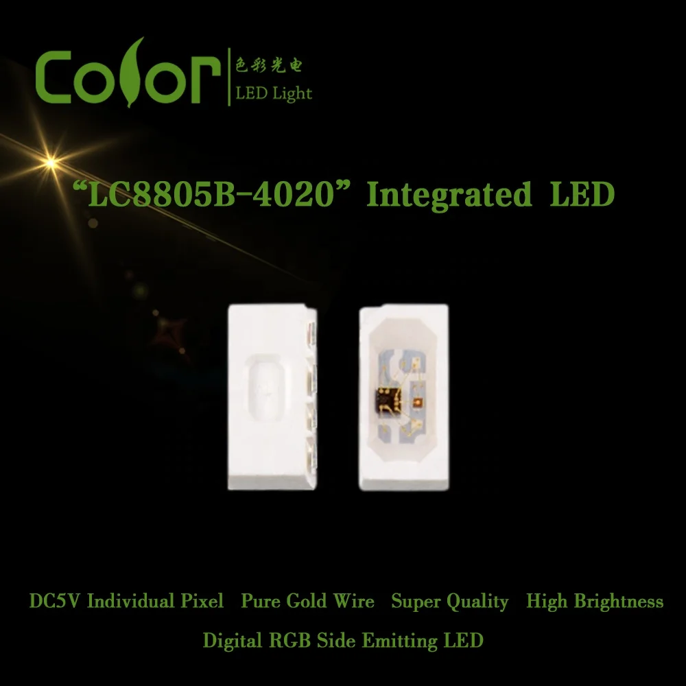 Side View SMD 4020 LED Programmable IC SK6812 RGB 4Pin LED For Stage Light