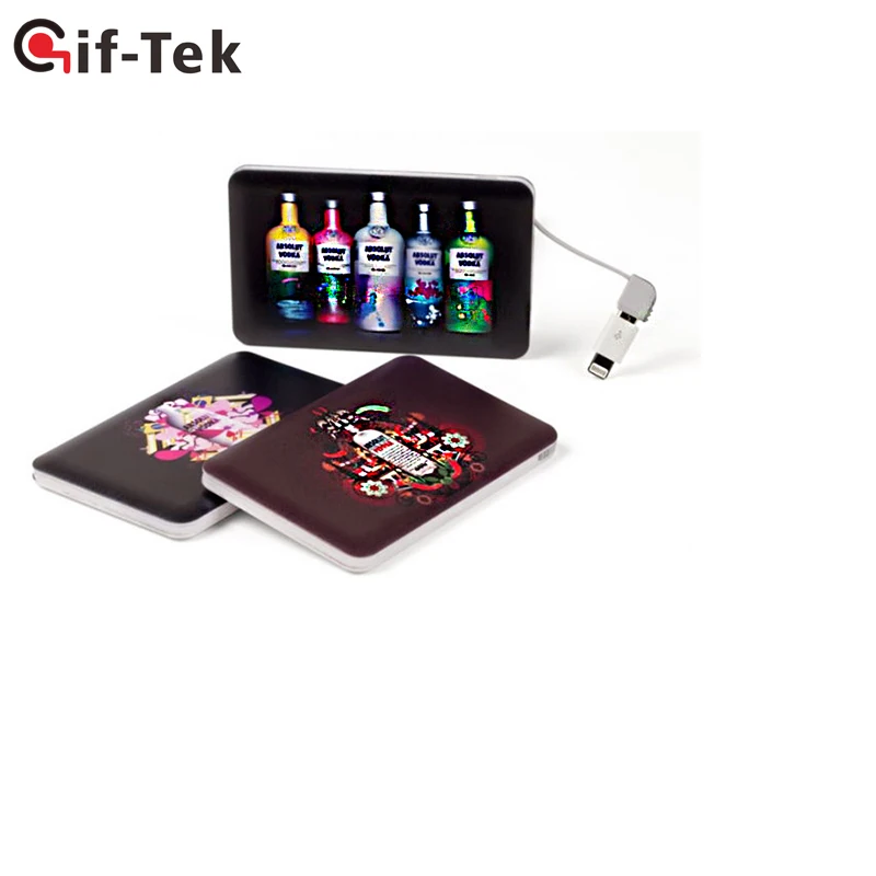 Custom LOGO Promotional Christmas Gift OEM/ODM 2500 & 4000mah  3 in 1 Slim Credit Card Portable Mini Powerbank