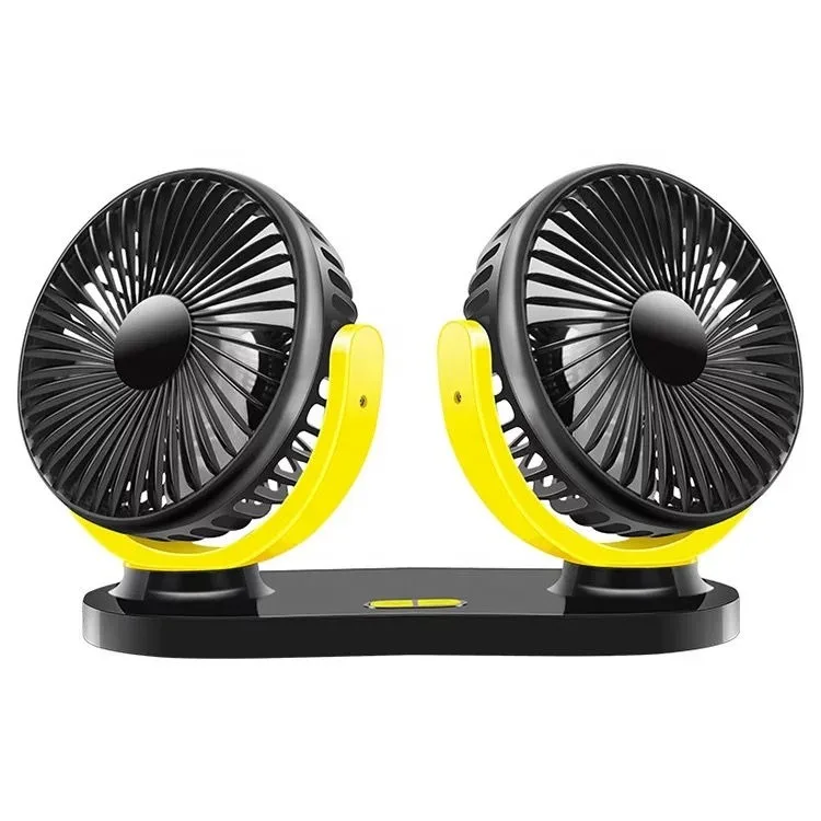2024 360 Degree Rotatable Vehicle Upgraded Dual Head USB Fan for Car with Powerful Cooling