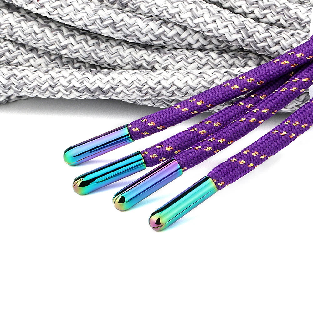 Metal shoelace aglets accessories factory maker shinny silver 4mm shoe lace cord metal head aglet tip