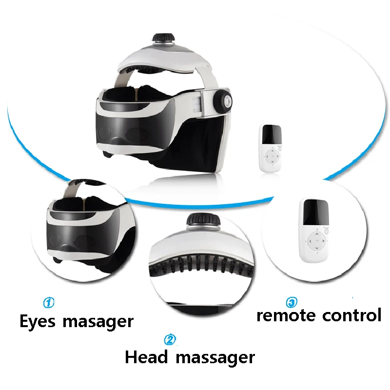 Automatic Air Pressure  Eyes Massager Helmet Dual Vibrating Electric Head Massager