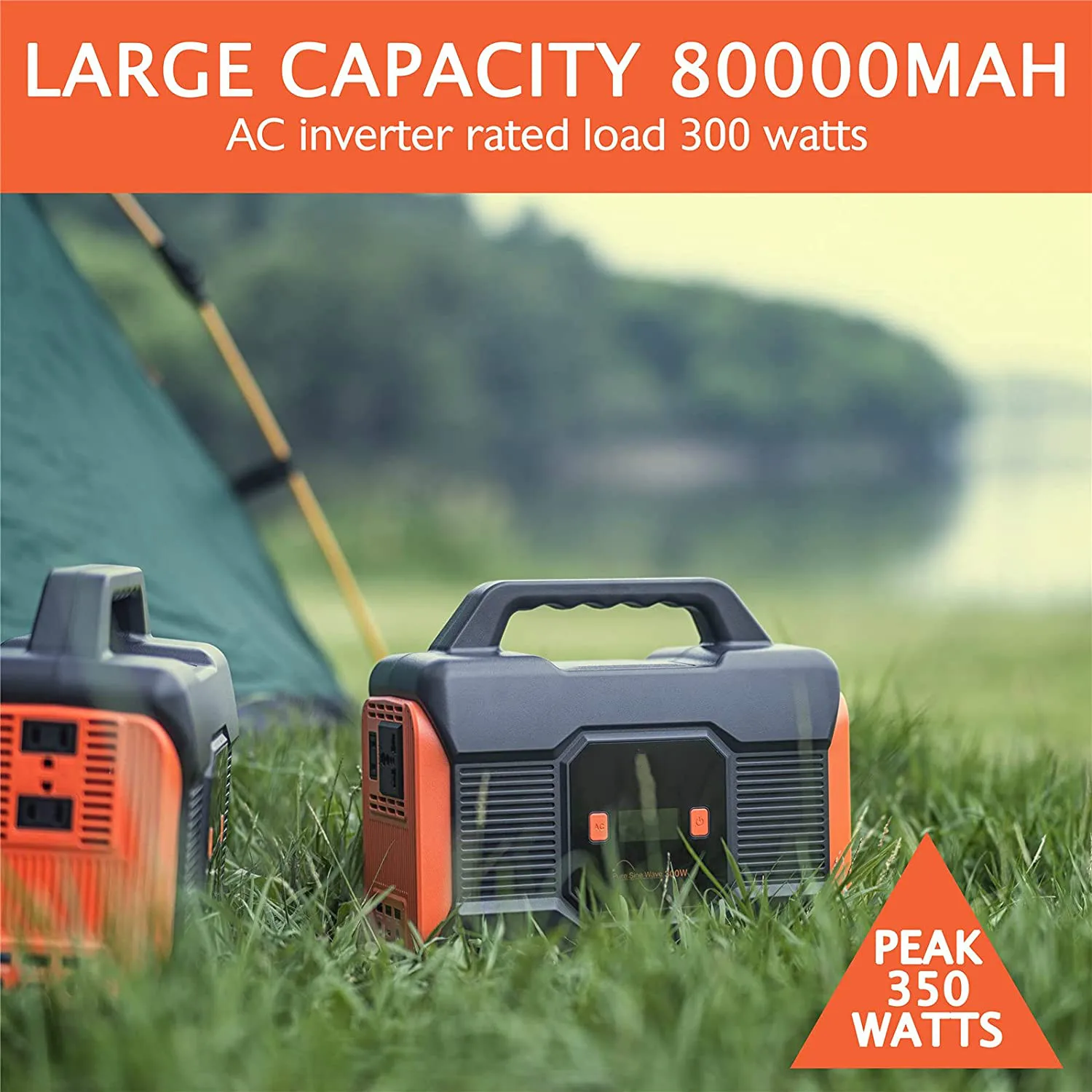 Oem Logo 300W Lithium Battery Power Bank Station Rechargeable Outdoor Solar Power Station 300W For Camping