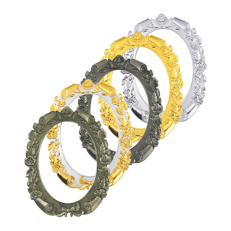 
Brand New style plastic frame for wooden plaque electroplate frame for wooden plaques Round photo fram 