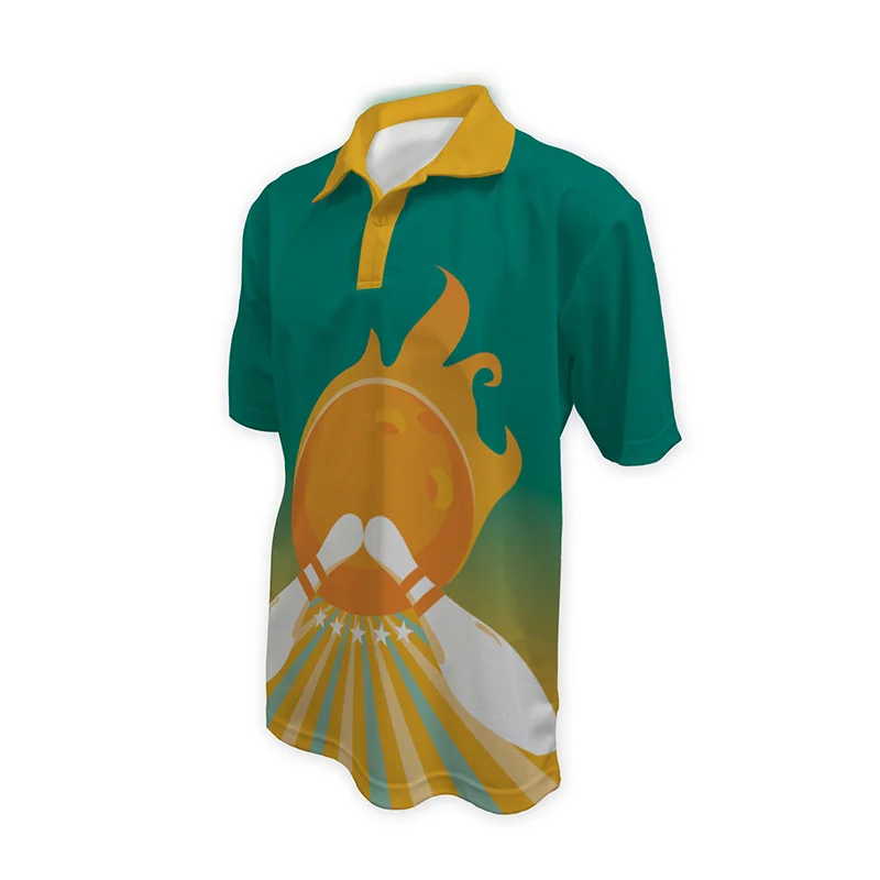Customize UPF 35 Ladies Bowling Shirts in polo style for ten pin bowling team