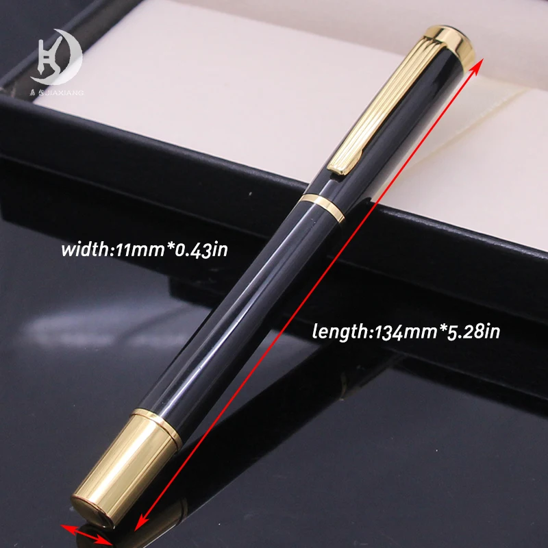 002 Luxury Business Gold Chrome Smooth Writing Iridium Calligraphy Ink Pen for Office Supplies