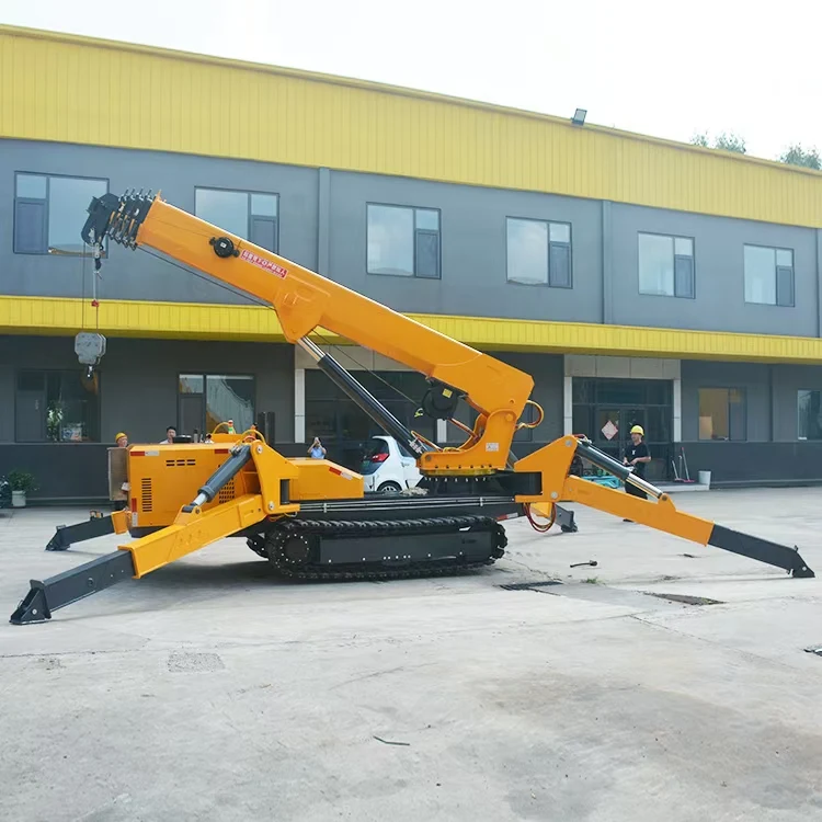 P-253 8 ton spider crane 5 tons 35 meter lifting long reach remote controle spider crane fly jib CE