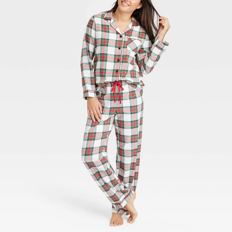 Tartan Plaid Couple  Matching Pajamas Valentines Day His And Hers Pajamas Set for Men and Women