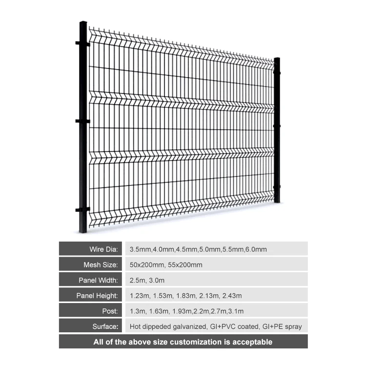 Fence garden black powder coated australia type 3d fence electric galvanized welded wire mesh