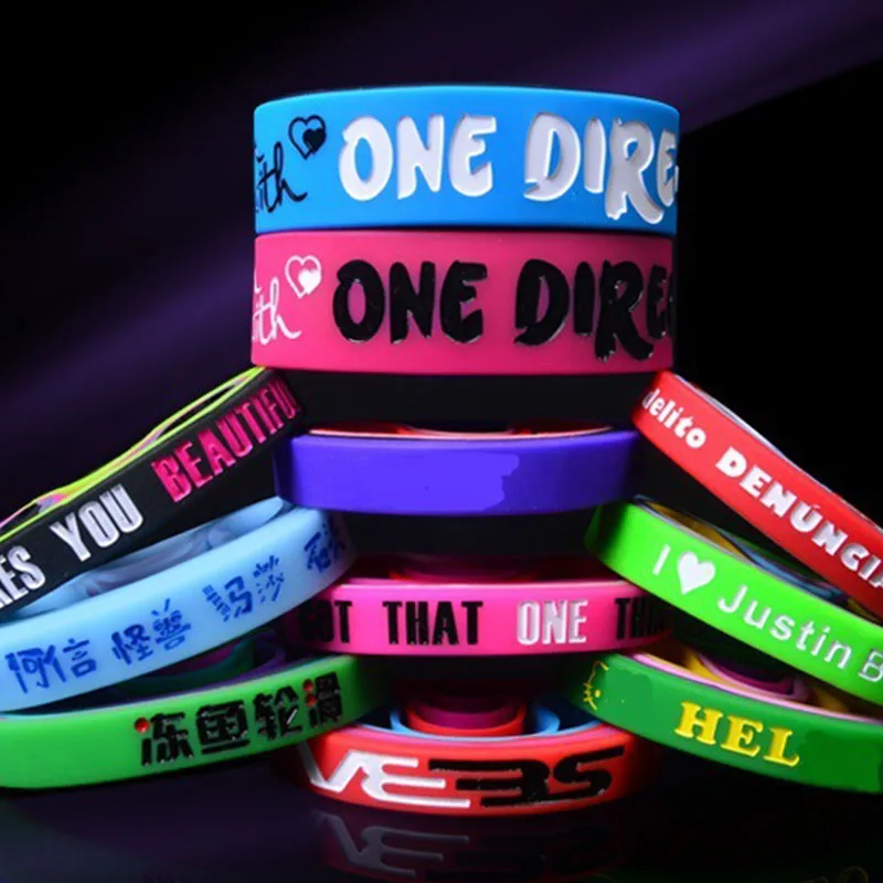 sports events souvenirs giveaway adult kid gift items fluorescent night lights soft rubber bracelet silicon wristband