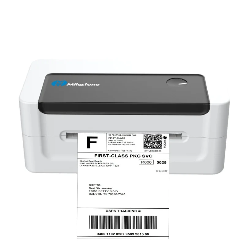 Milestone MHT-L1081 4inch 4*6 104mm Thermal Shipping Label Printer USB Blue  tooth Barcode Printer