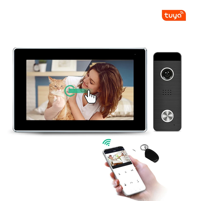 1080P ip wifi wireless video door phone intercom tuya smart ring doorbell works with mobile phone