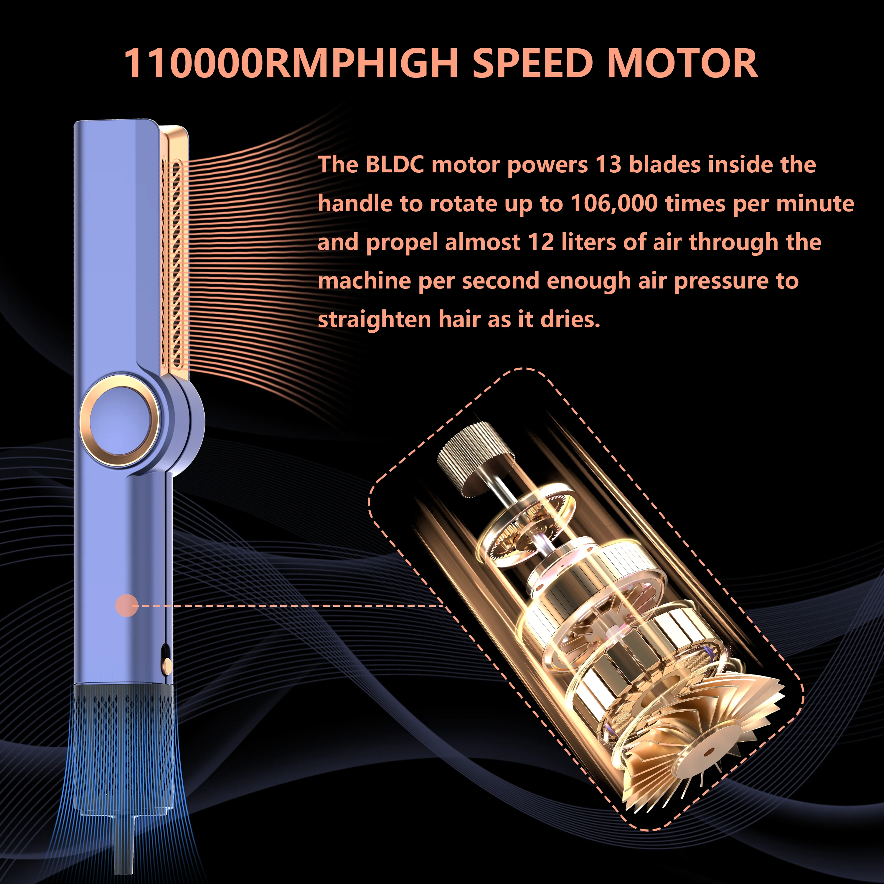 Multi styler 2 in 1 airstyler wet to dry plancha cabello airflow air blower dryer Flat Iron hair straightener with air