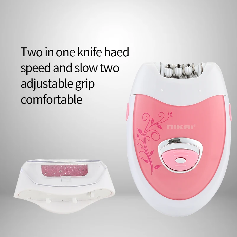 NIKAI NK7805 2 in 1 women rechargeable electric hair removal handset home use device epilator