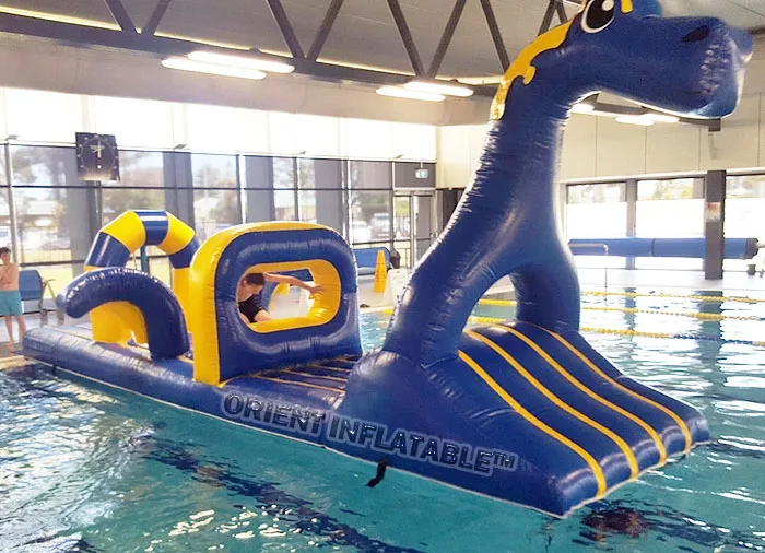 Orient Inflatables water pool park Inflatable dragon f;oating run course | dino inflatable pool obstacle floating