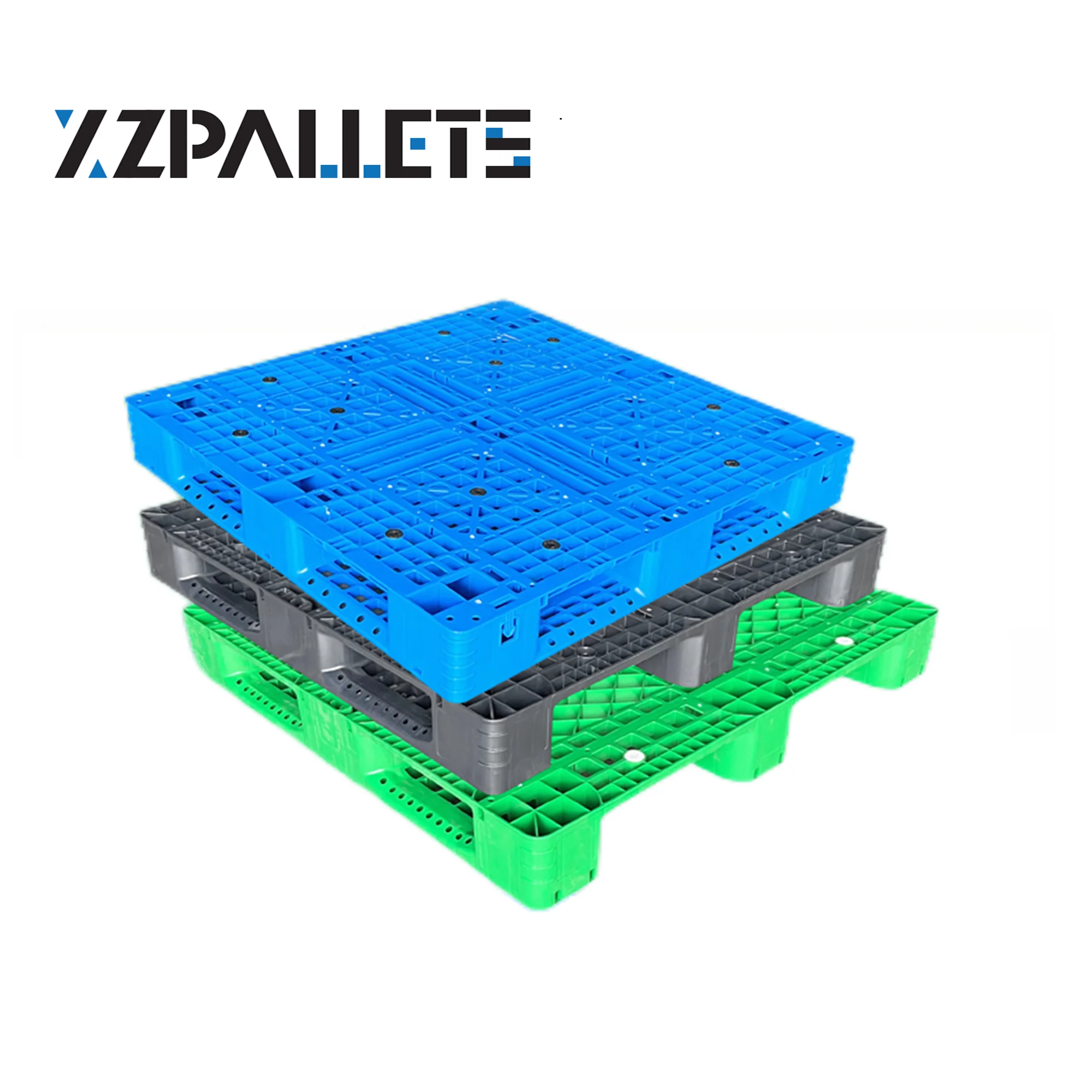 Wholesale 44x44 Plastic Pallet 1100x1100 Black Hdpe Stackable Industrial One Way Export Pallet Plastic with Best Price