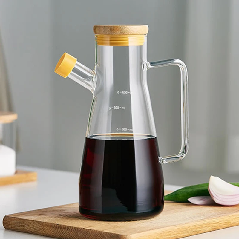 Household clear cooking glass flavour olivia oil vinegar bottle saucer dispenser