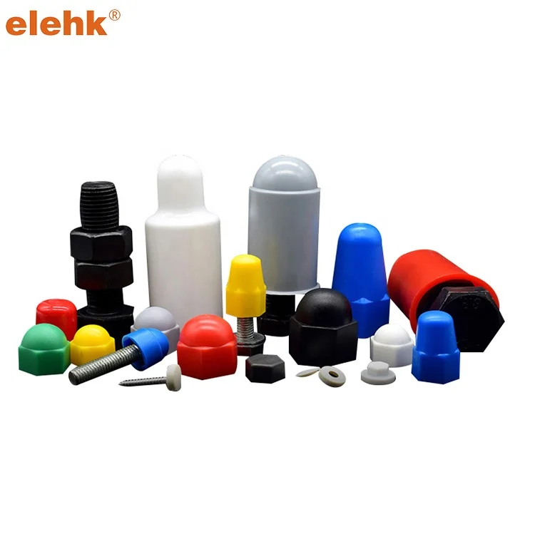 Elehk Various Color And Size Bolt Cap Cover Plastic Hex Dome Nut Decorative Plastic Bolt Cover