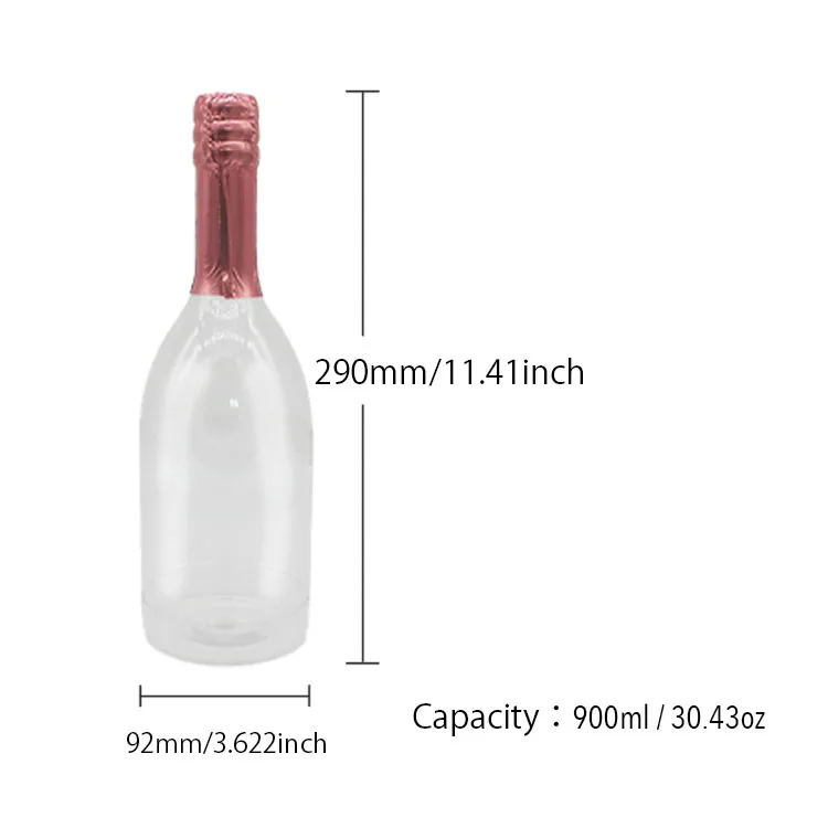 PET plastic champagne bottle for candy packaging/Jelly Bean packing bottle 900ml