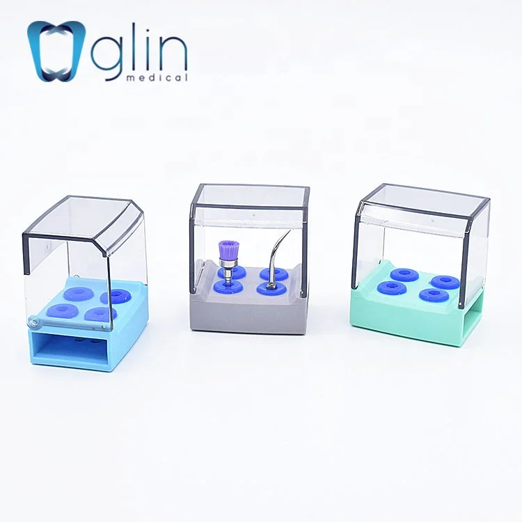 Dental 4 Hole RA Holder Instrument Holder Sillicon Rubber Disinfection Box Autoclavable Dental Bur Holder G-022A
