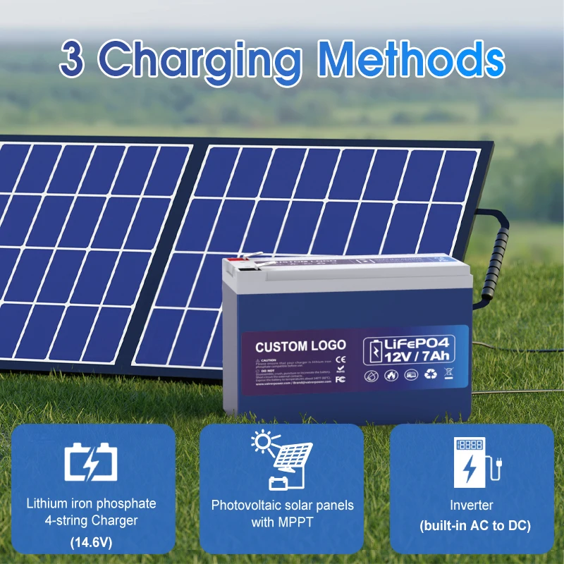 Deep Cycle 12 Volt 7ah Lithium Ion UPS Battery 5000 Cycle 12v 7ah Lifepo4 Phosphate Battery for Home Appliances