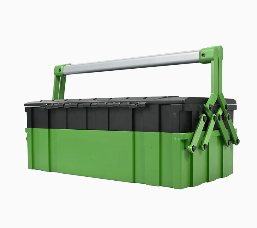 Peaktop  2024 New design Multifunctional 18 Inch 3 Trays Hardware Tool Cantilever Plastic Toolbox with Double Handle