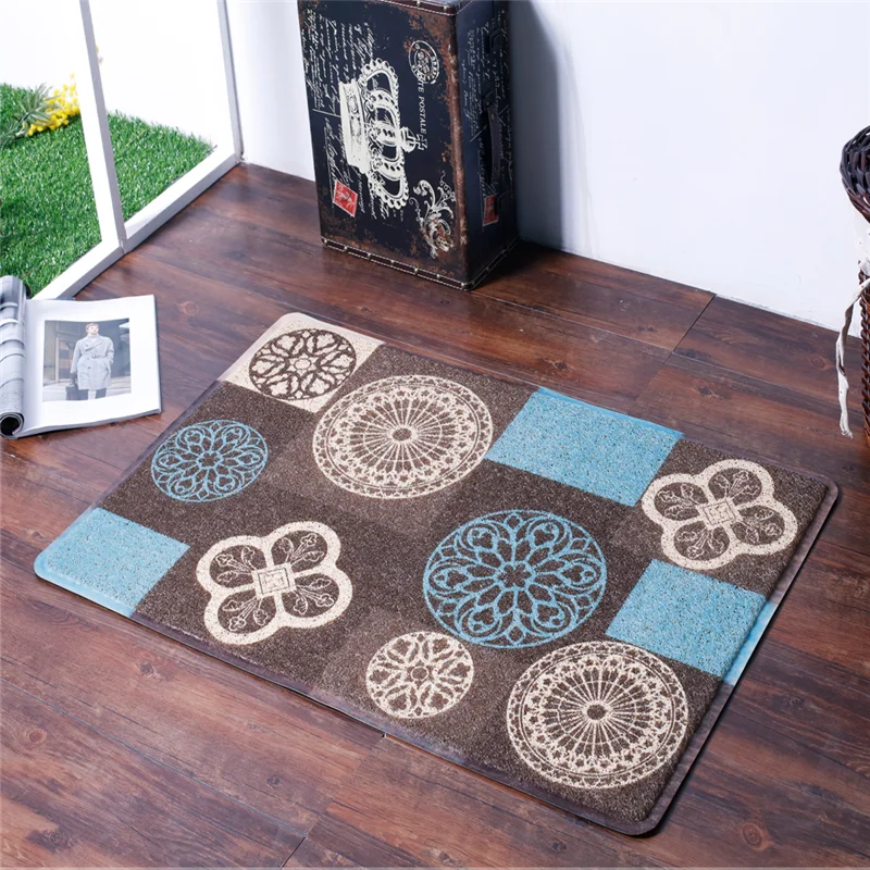 China Factory Home Floor Loop Door Mesh Outdoor Rug Pvc Coil Roll Print Spaghetti Plastic Welcome Mat