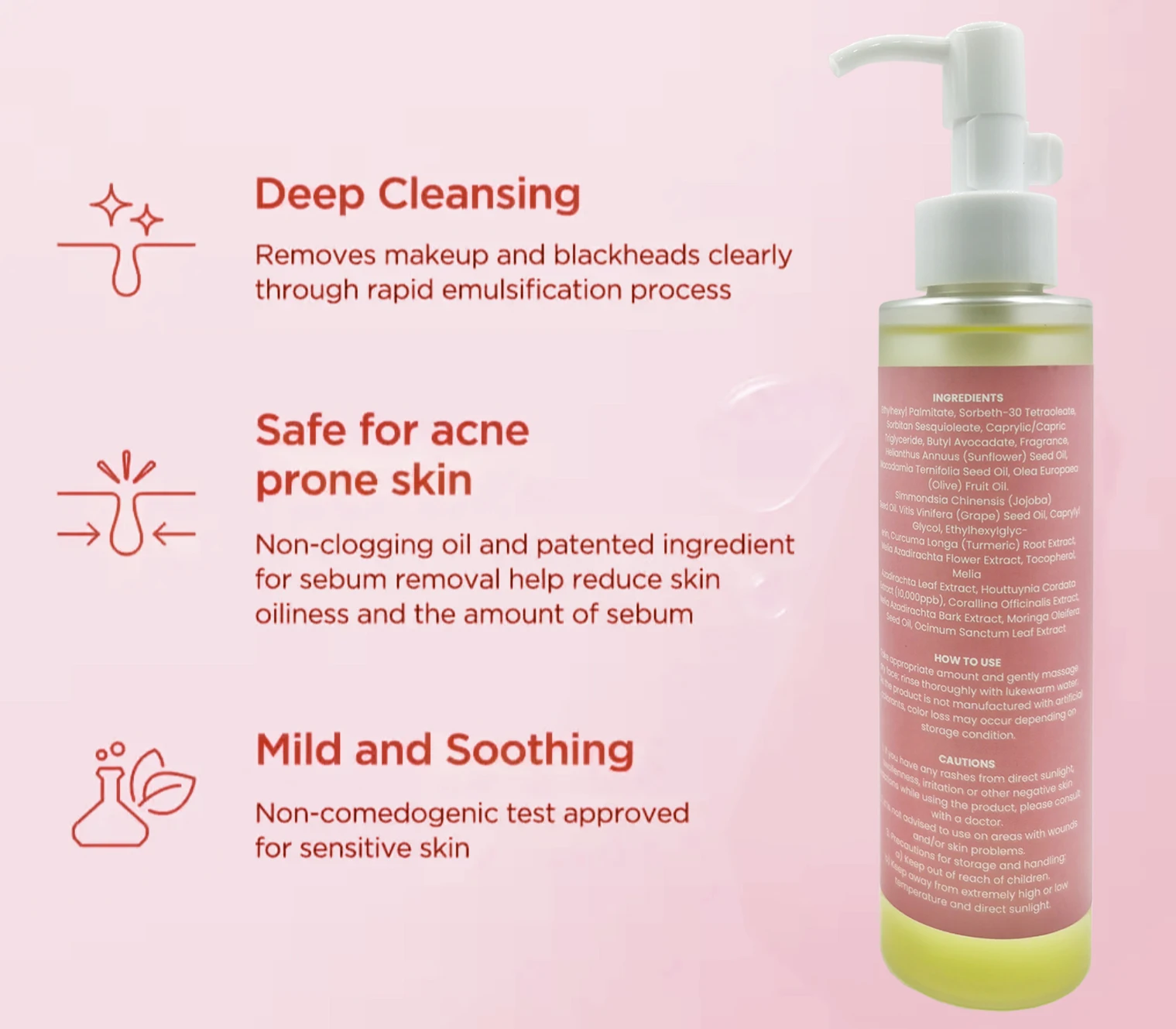 HAN LINGER Private Label Korean Skin Care Pore Control Cleansing Oil, Oil Cleanser for Face, Makeup Blackhead Remover