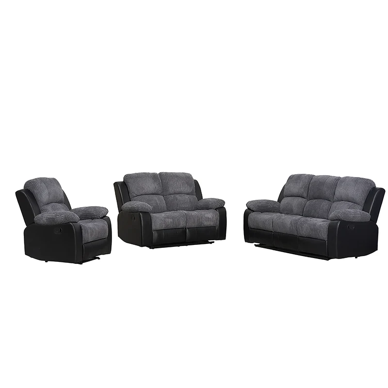 Modern 3+2+1 Manual Recliner Sofa Hot Sale Sofa Jumbo Fabric living room multi-color sofa sets