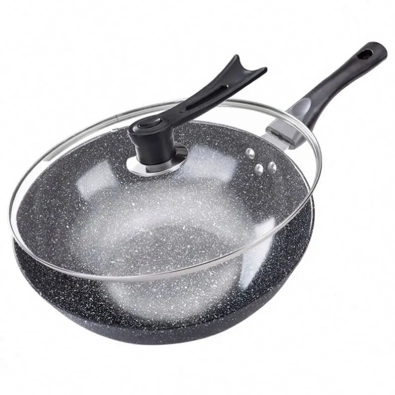 HH Amazon hot sale maifan stone non-stick pan less oily smoke induction cooker gas suitable for wok iron pan pan