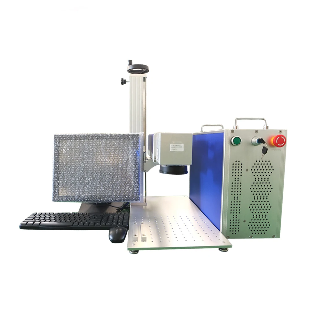 MAX raycus 100w JPT mopa color laser printer metal pvc ID card QR plastic fiber uv pen logo laser printing machine