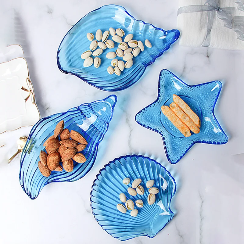 seashell  glass dish thickened fruit plate