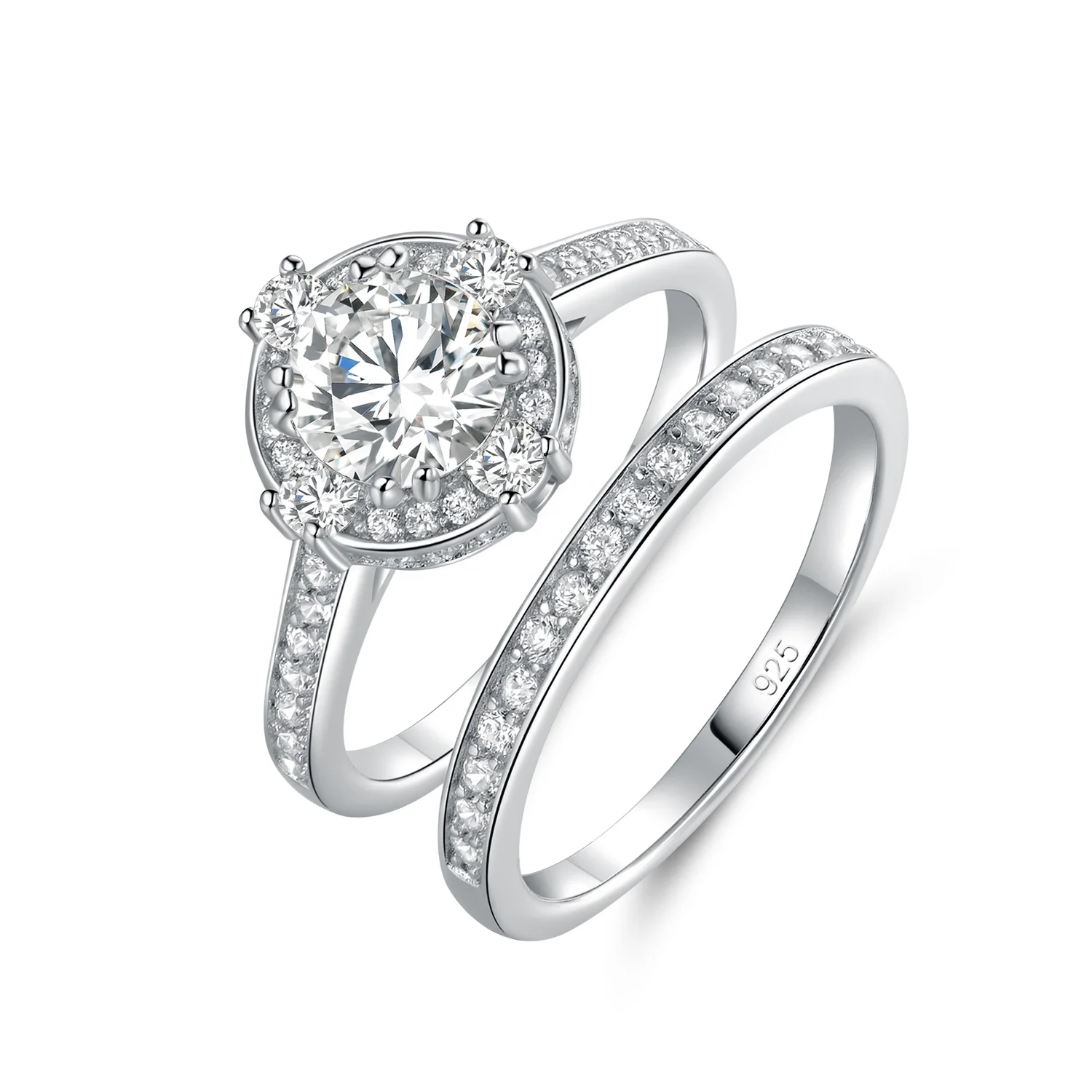 
Eternity Wedding Diamond Marriage Rings Cubic Zirconia Set Ring 