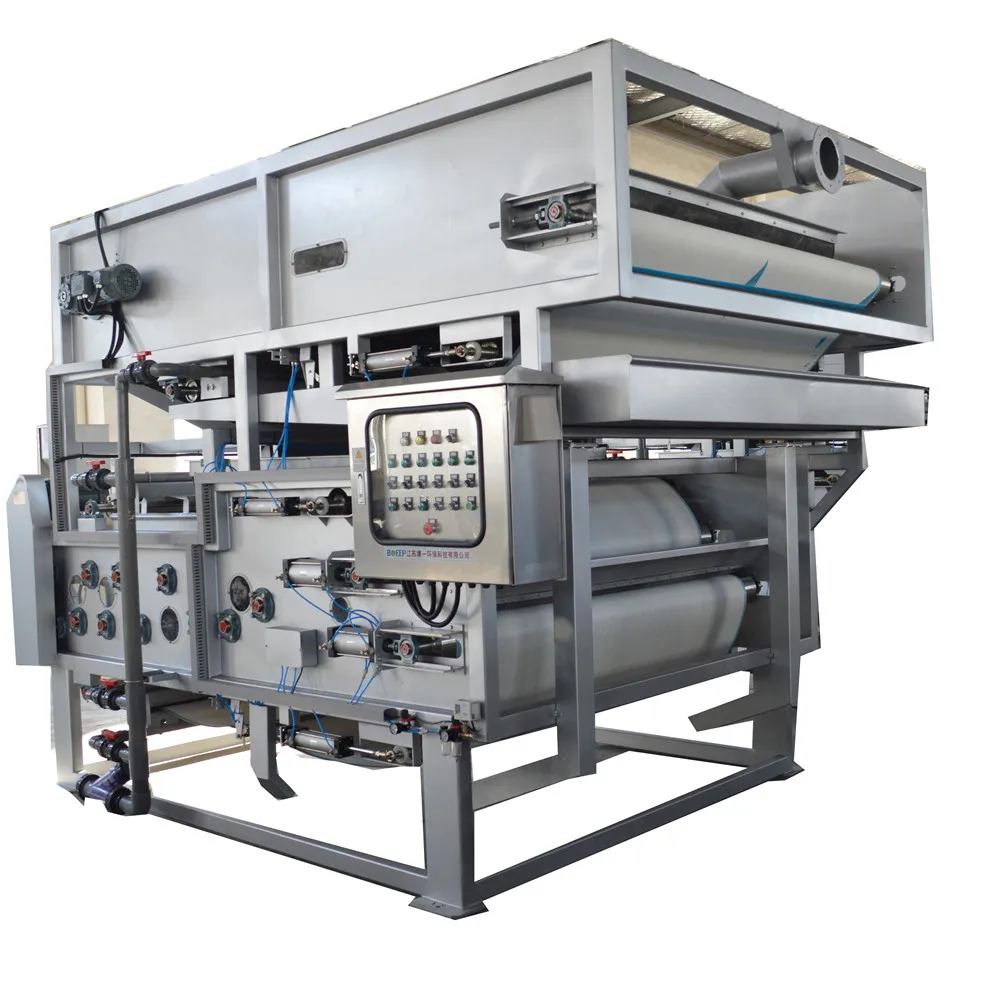 low energy consumption small sludge dewatering mud vacuum belt filter press for wastewater treatment and disposal plant