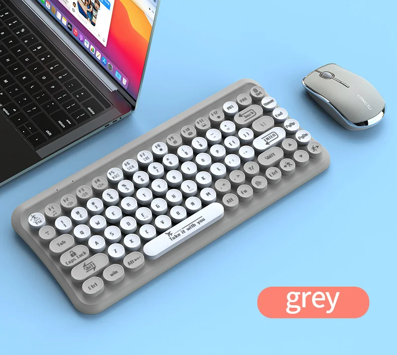 LT700 Беспроводная развлекательная офисная эргономичная круглая вогнутая клавиатура и мышь в стиле