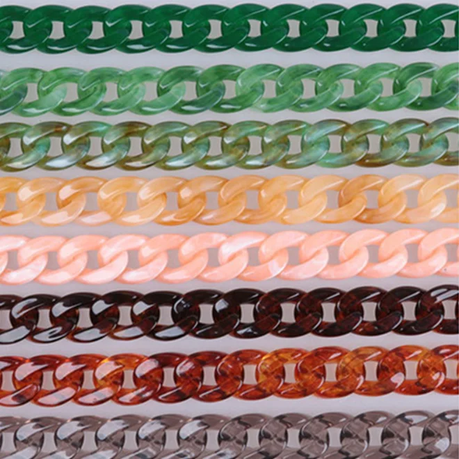 
Acrylic Resin Chain Bag Strap for Handbags Women Gold Purse Chains for Plastic Bags Accessories Acrylic Plastic Chain 