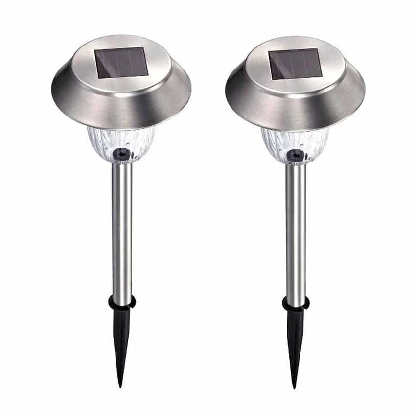 
 Модный Ландшафтный столбик для газона, наружный светодиодный светильник из нержавеющей стали на солнечной энергии для газона  