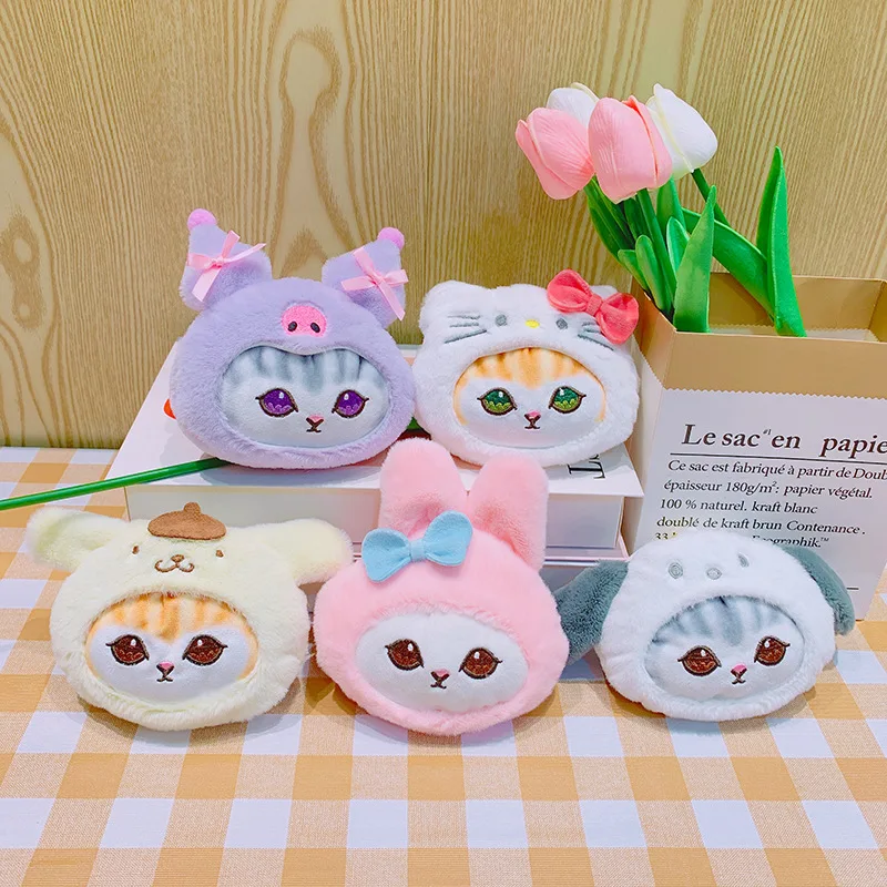 Wholesale Sanrioo Stuffed Animal Plush Doll Toys Cute Shark Kuromi Wallet Key Chain Soft Melody Kuromi Plush Keychain
