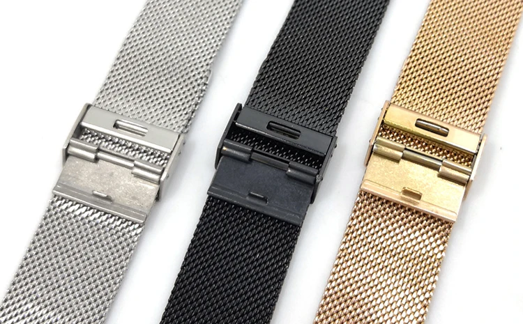 304 Stainless 4 colors quick change Metal watch strap for male and female stainless steel wire mesh belt Band