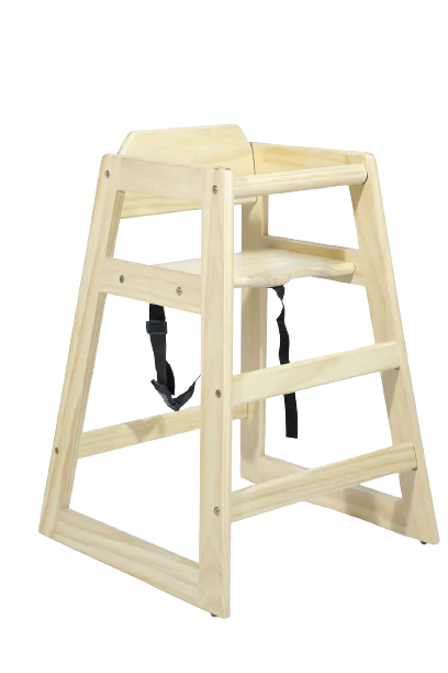 Customized Color Commercial Grade Stack-able High Quality Solid Wood children baby high chair For Restaurant Home Use