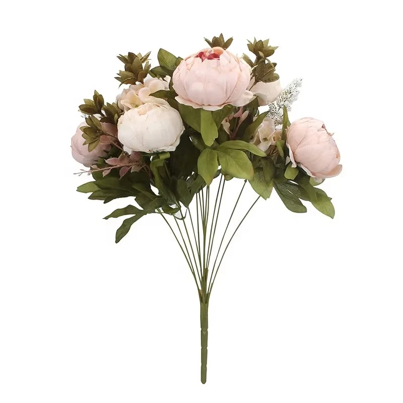SEASON New Design Vintage Style 53cm Artificial Peony Rose Flowers Wholesale Silk Wedding Bouquet Decor Flower Artificial