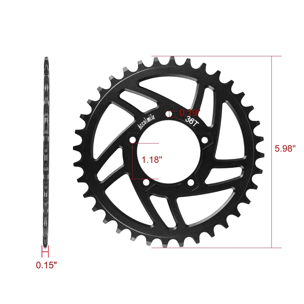 Chainring Sprocket 36T For Bafang BBS01BBS01B BBS02 BBS02B BBSHD Mid Drive Motor Electric Bike Replacement Chainwheel