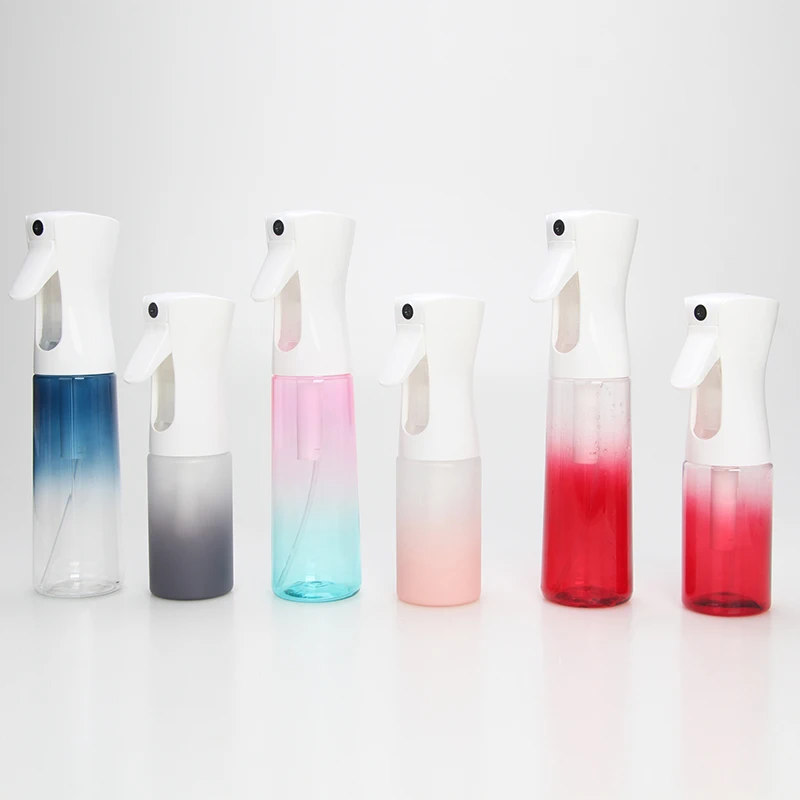 Custom 200ml 300ml 500ml plastic fine mist water Hair Salon Custom Empty Continuous Spray Bottle
