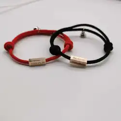 Paro Bracelet dropshipping Custom Name Laser Engraved Message Women Minimalist Love anniversary gift Couple Magnetic Bracelet
